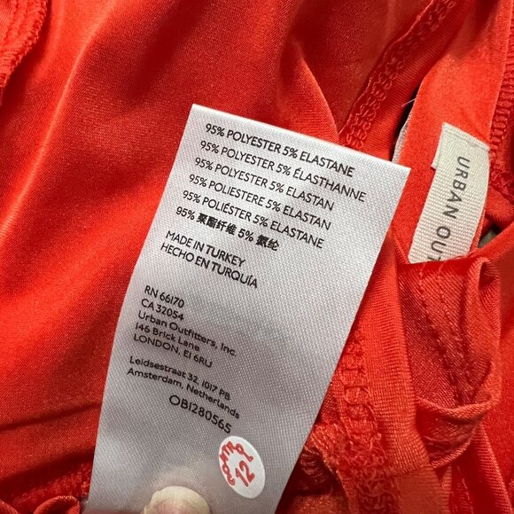 UO Orange Festival Deep V Criss Cross Tie Back Crop Top Size Small - Picture 5 of 6